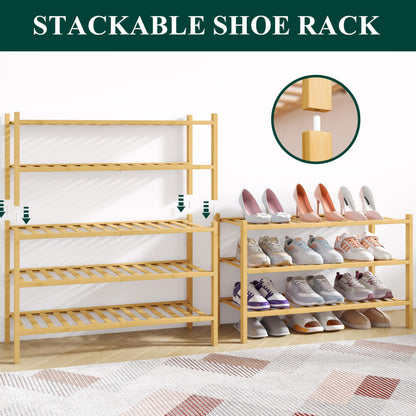 decorUhome Bamboo Shoe Rack for Closet