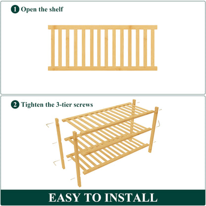 decorUhome Bamboo Shoe Rack for Closet