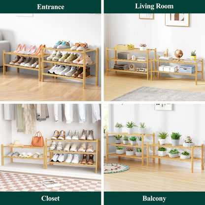 decorUhome Bamboo Shoe Rack for Closet