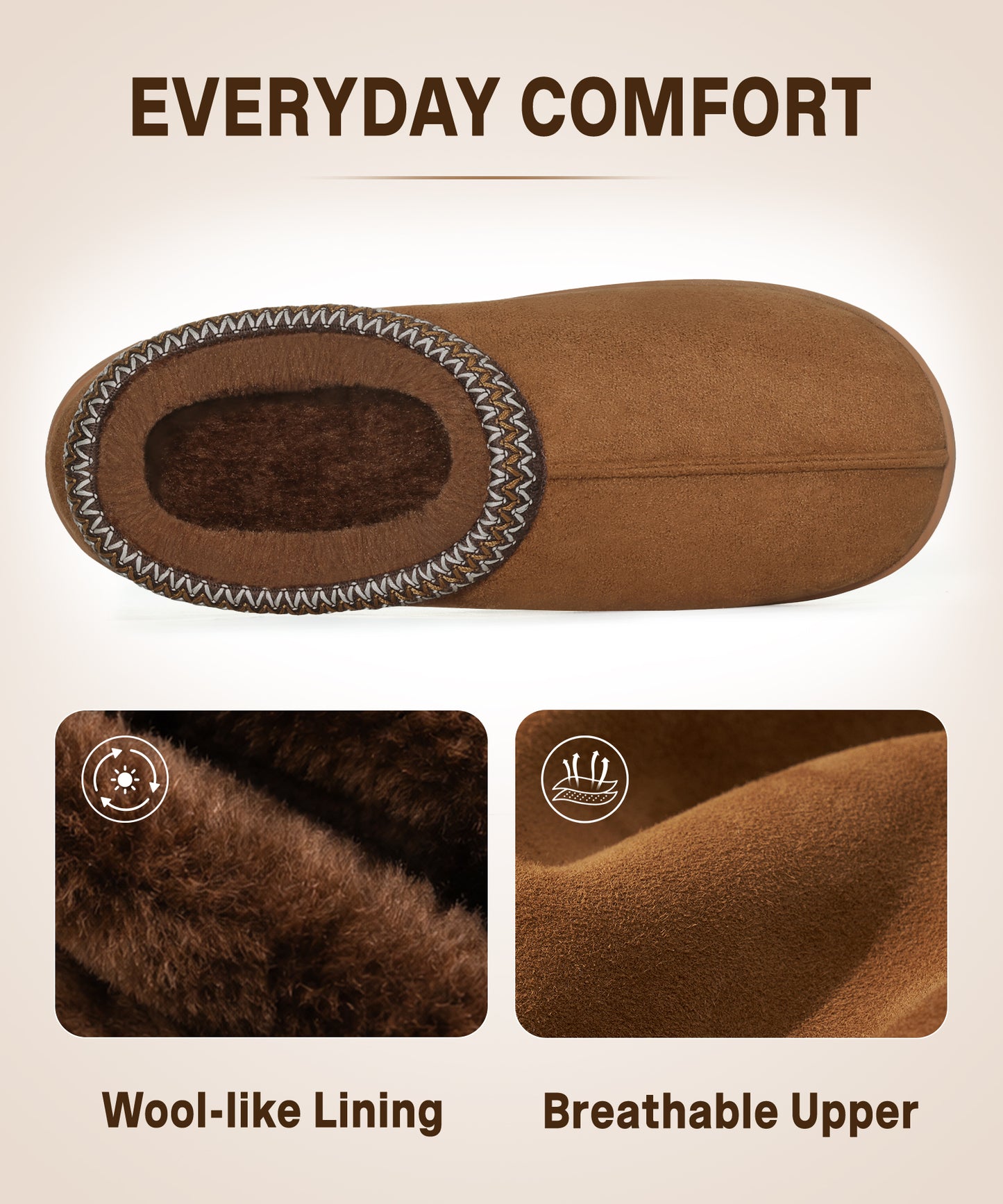 Litfun Men's Memory Foam Fuzzy Slippers Indoor Outdoor Comfy House Shoes Slip on