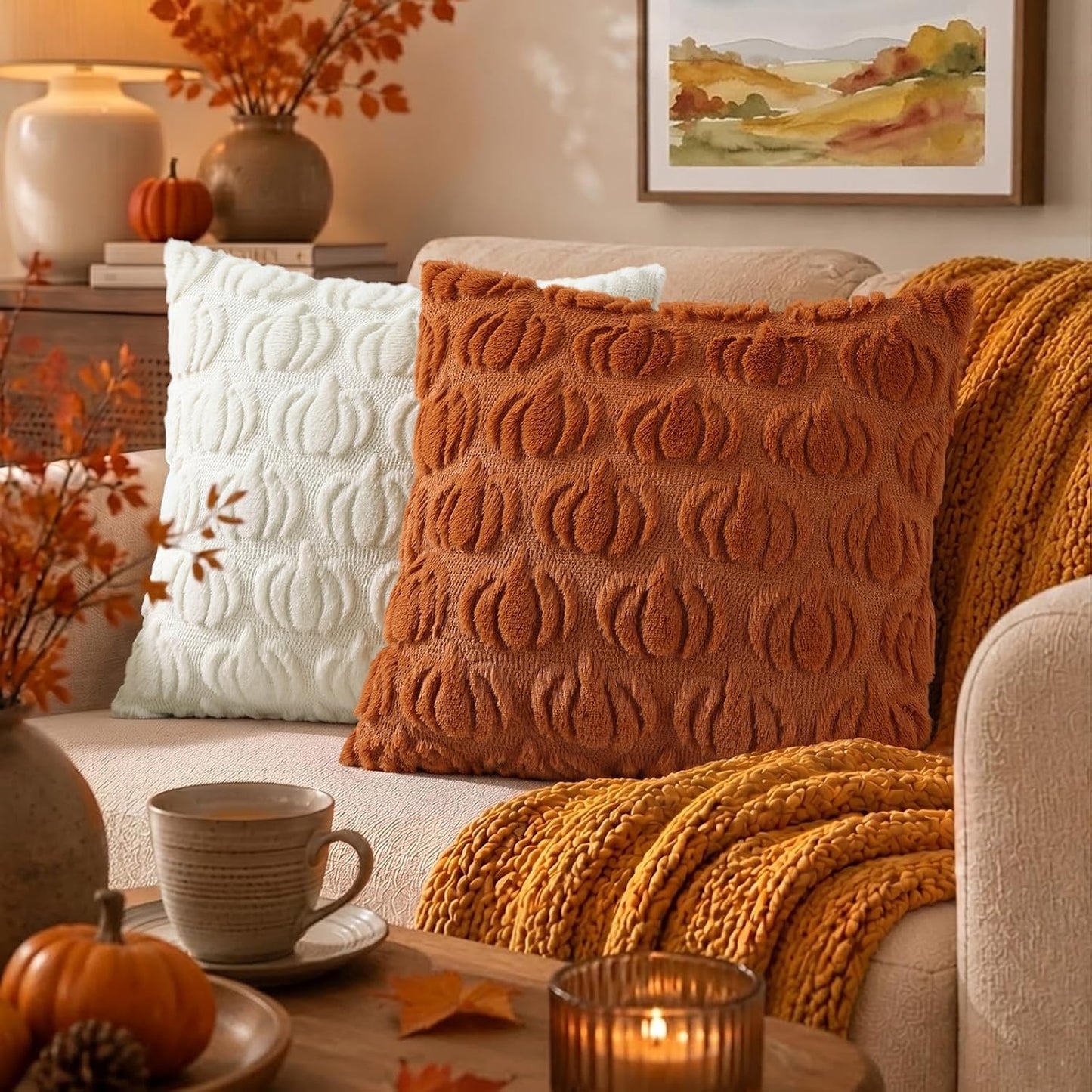 decorUhome Fall Throw Pillow Covers 18x18 Pack of 2,