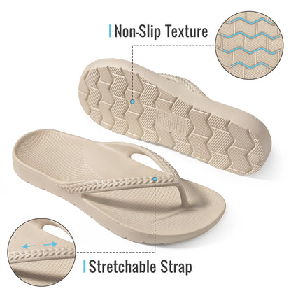 KIDMI Arch Support Flip Flops for Womens Comfortable Orthopedic Sandals for Plantar Fasciitis Beach Thong Slides