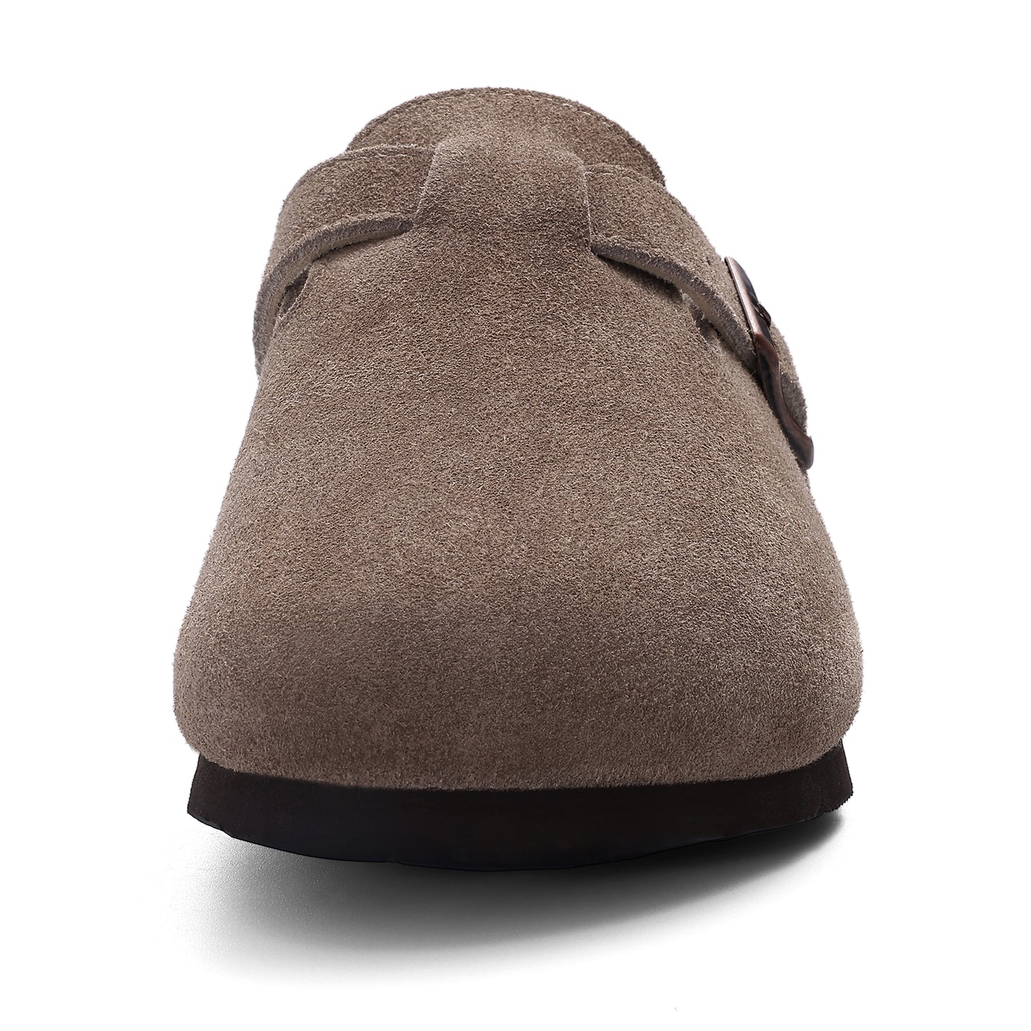KIDMI Genuine Suede Clogs for Women Men Cork Footbed Sandals Leather Mules Potato Shoes with Arch Support