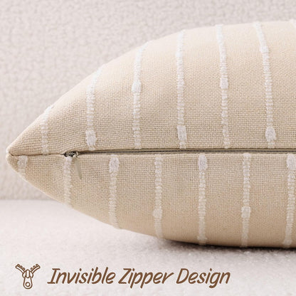 decorUhome Pack of 2 Decorative Jacquard Boucle Throw Pillow Covers