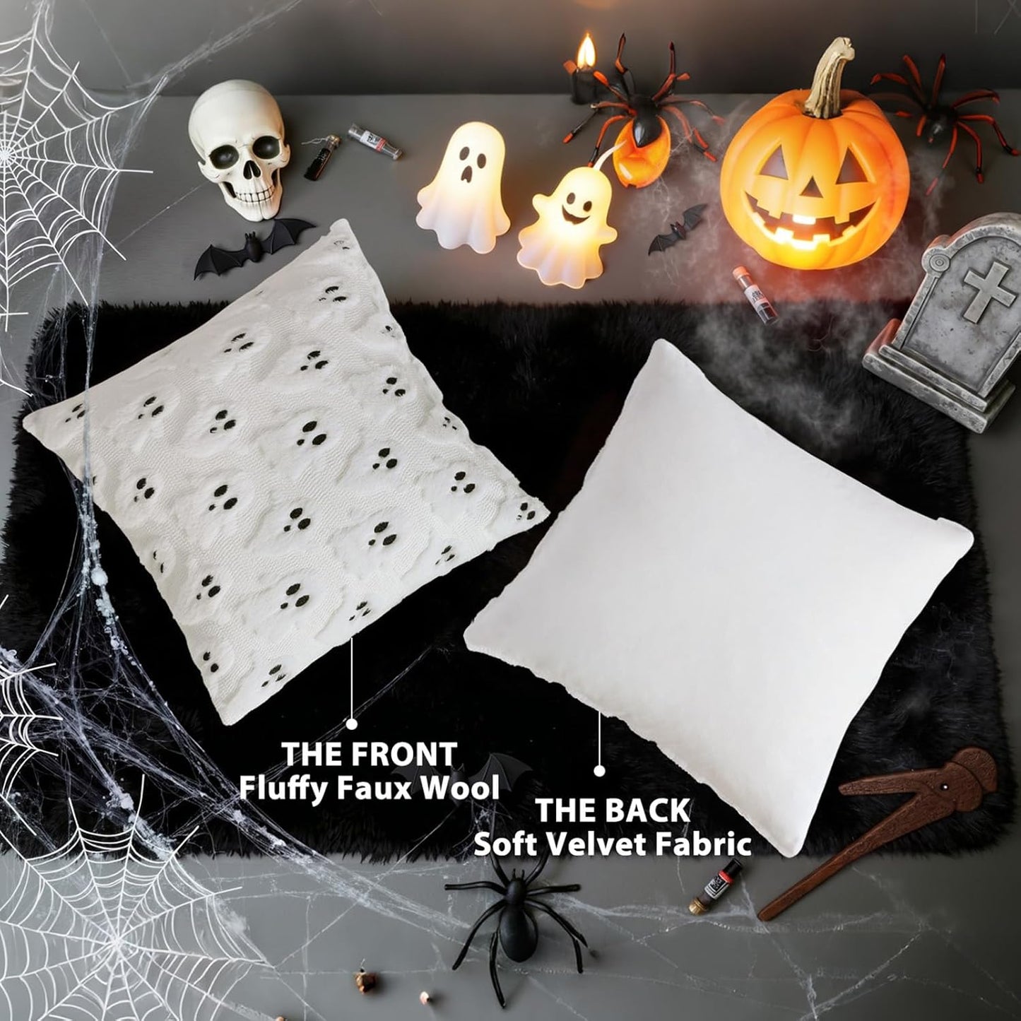 decorUhome Halloween Throw Pillow Covers 18x18 Pack of 2