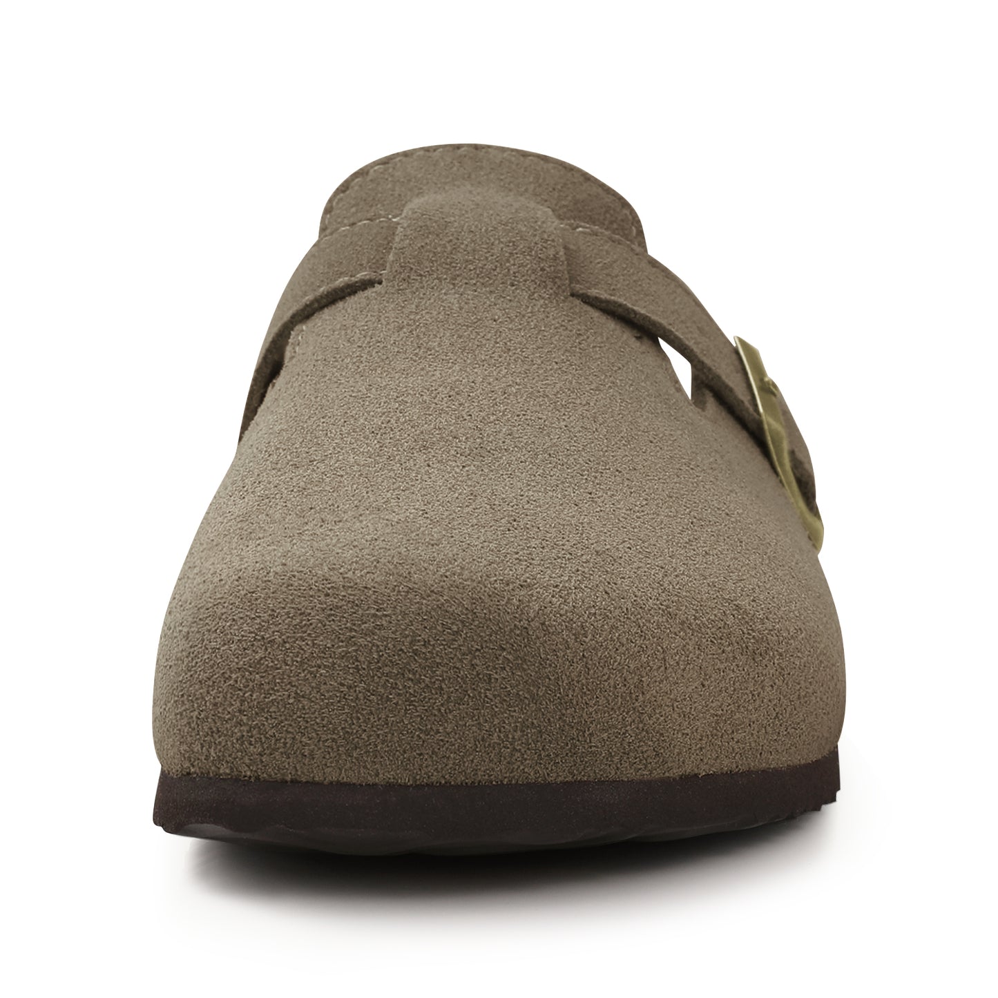 KIDMI Genuine Suede Clogs for Women Men Cork Footbed Sandals Leather Mules Potato Shoes with Arch Support