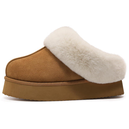 Comwarm Fuzzy Platform Slippers for Women Comfy Winter House Shoes with Memory Foam Indoor Outdoor