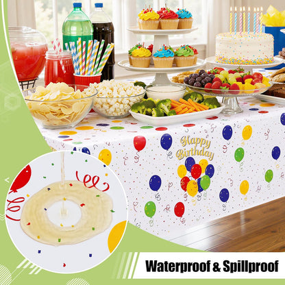 decorUhome Disposable Halloween Tablecloth - 6 Pack, Colorful Balloons