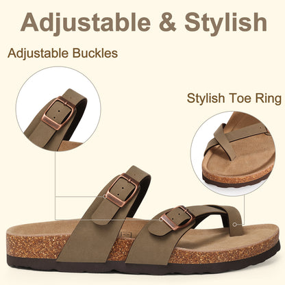 Crestar Women's Clogs Shoes, Genuine Suede Sandals for Women with Arch Support and Adjustable Slide