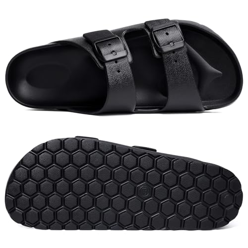 Litfun Women's Slide Sandals with Adjustable Buckles Summer Arch Support Beach Sandals