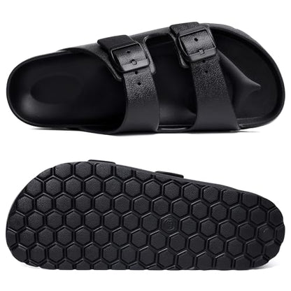 Litfun Women's Slide Sandals with Adjustable Buckles Summer Arch Support Beach Sandals