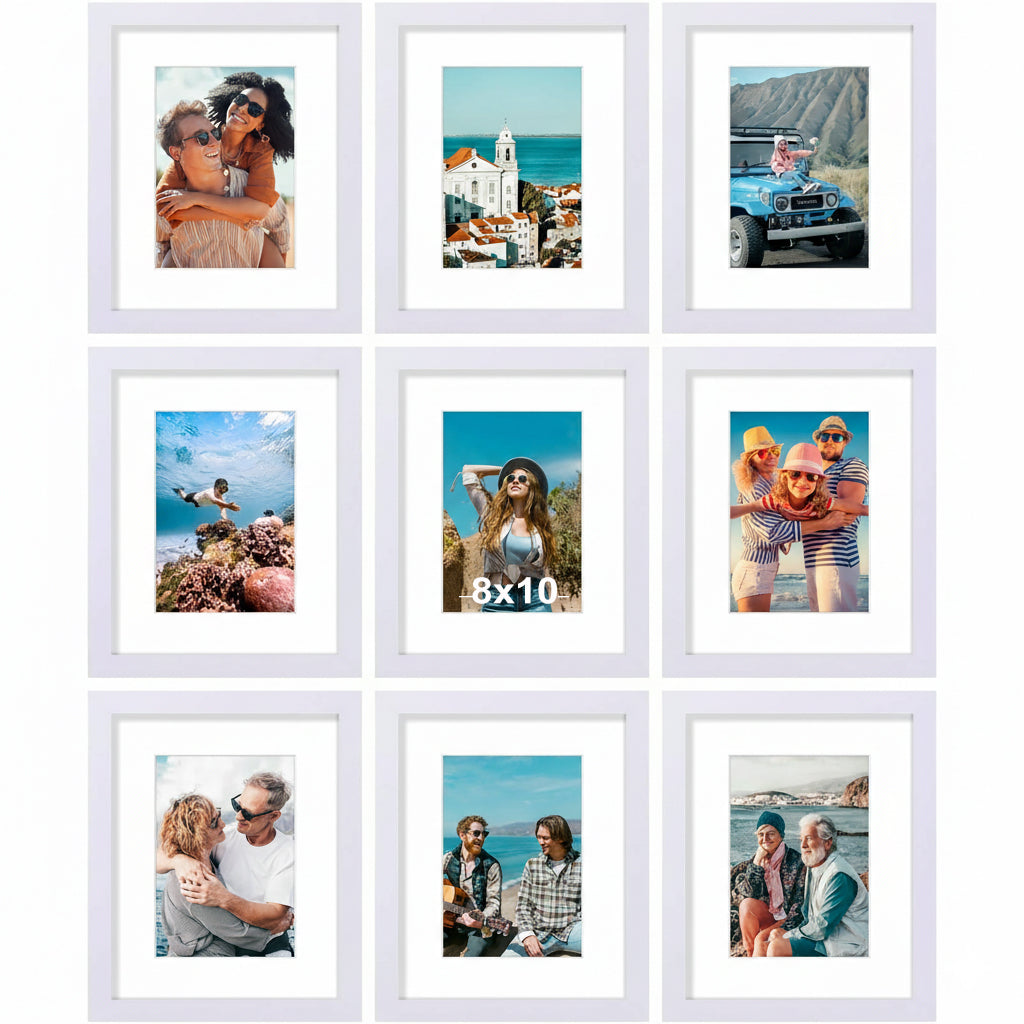 decorUhome 8x10 Black Picture Frame Set of 9
