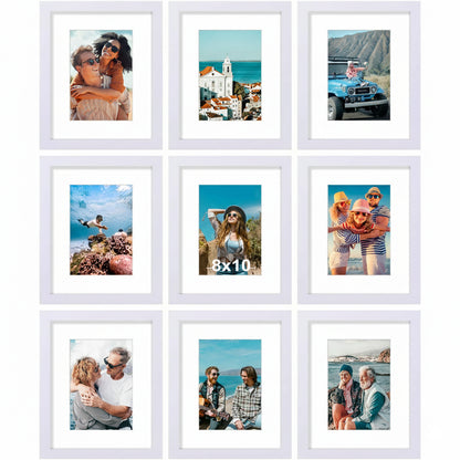 decorUhome 8x10 Black Picture Frame Set of 9