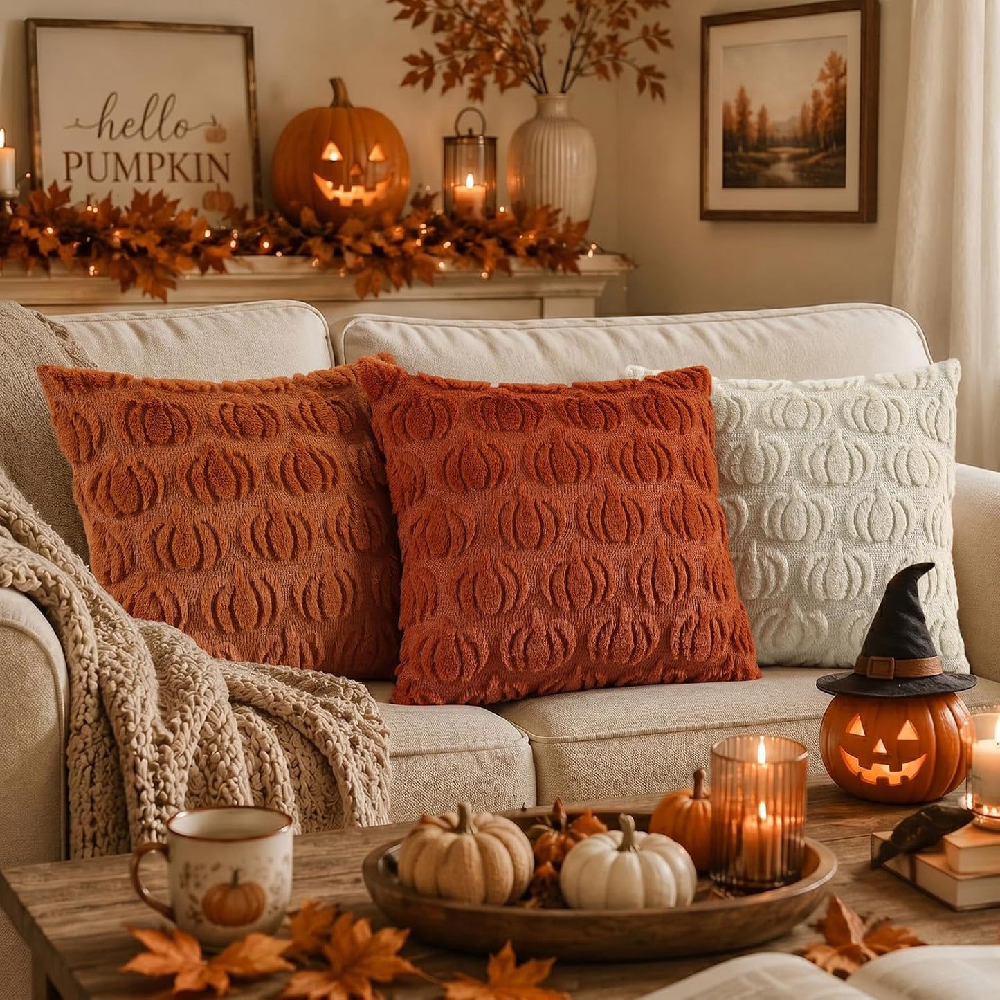 decorUhome Fall Throw Pillow Covers 18x18 Pack of 2,