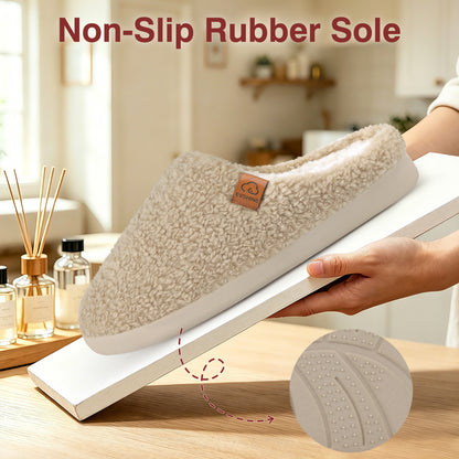 Evshine Memory Foam Fuzzy Slippers for Women Curly Fleece House Shoes Cozy Warm Indoor Slip on