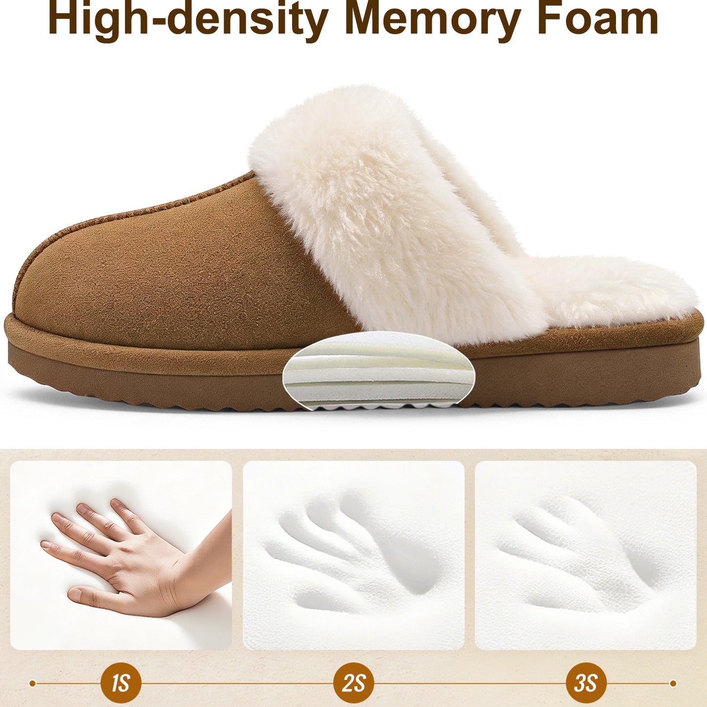 Litfun Women's Fuzzy Memory Foam Slippers Fluffy Winter House Shoes Indoor and Outdoor