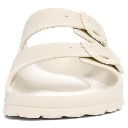 shevalues Women's Comfort Sandals with Medium Arch Support Double Buckle Adjustable EVA Slides for Summer Beach