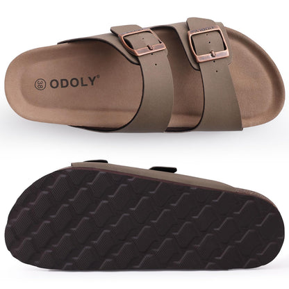 Litfun Women's Cork Footbed Slide Sandals