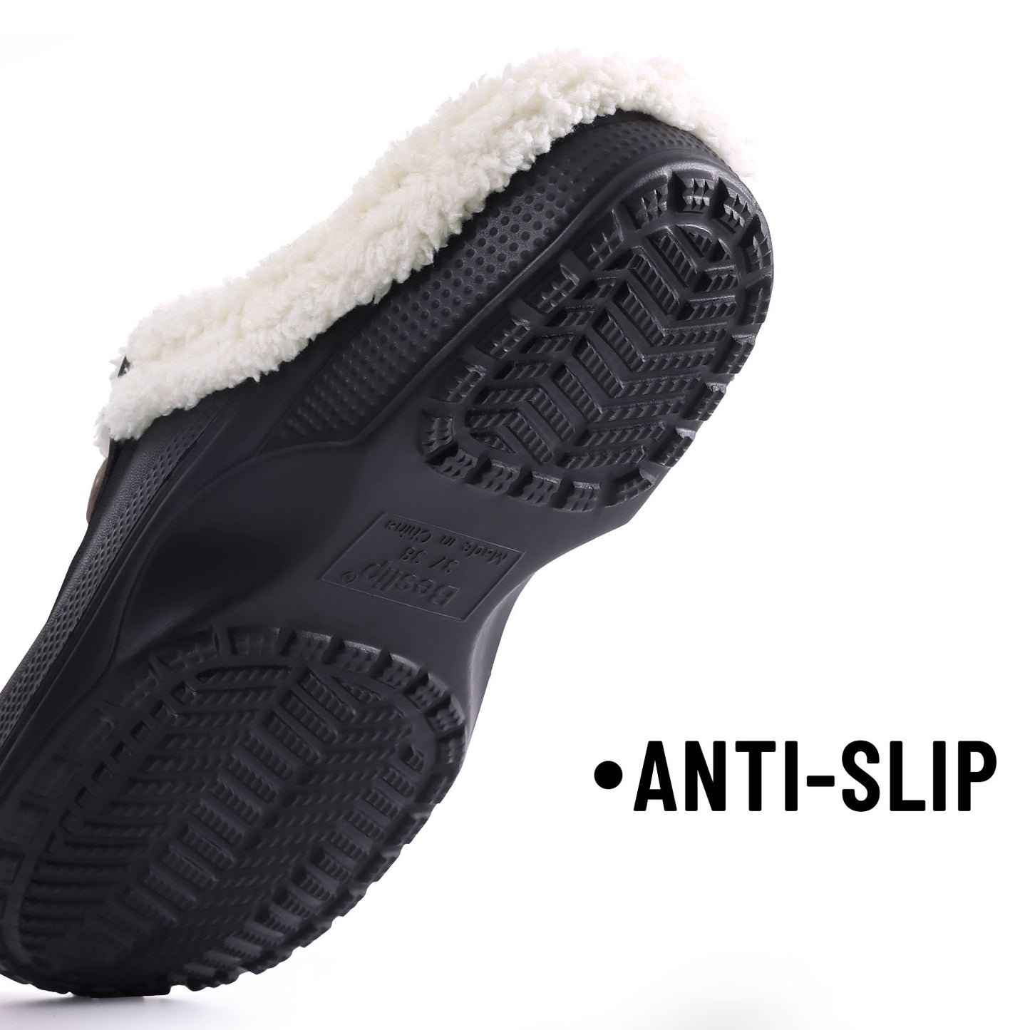 Crestar Classic Waterproof Fur Lined Clogs Shoes, Cozy Winter Fuzzy Slippers for Women Men Indoor Outdoor