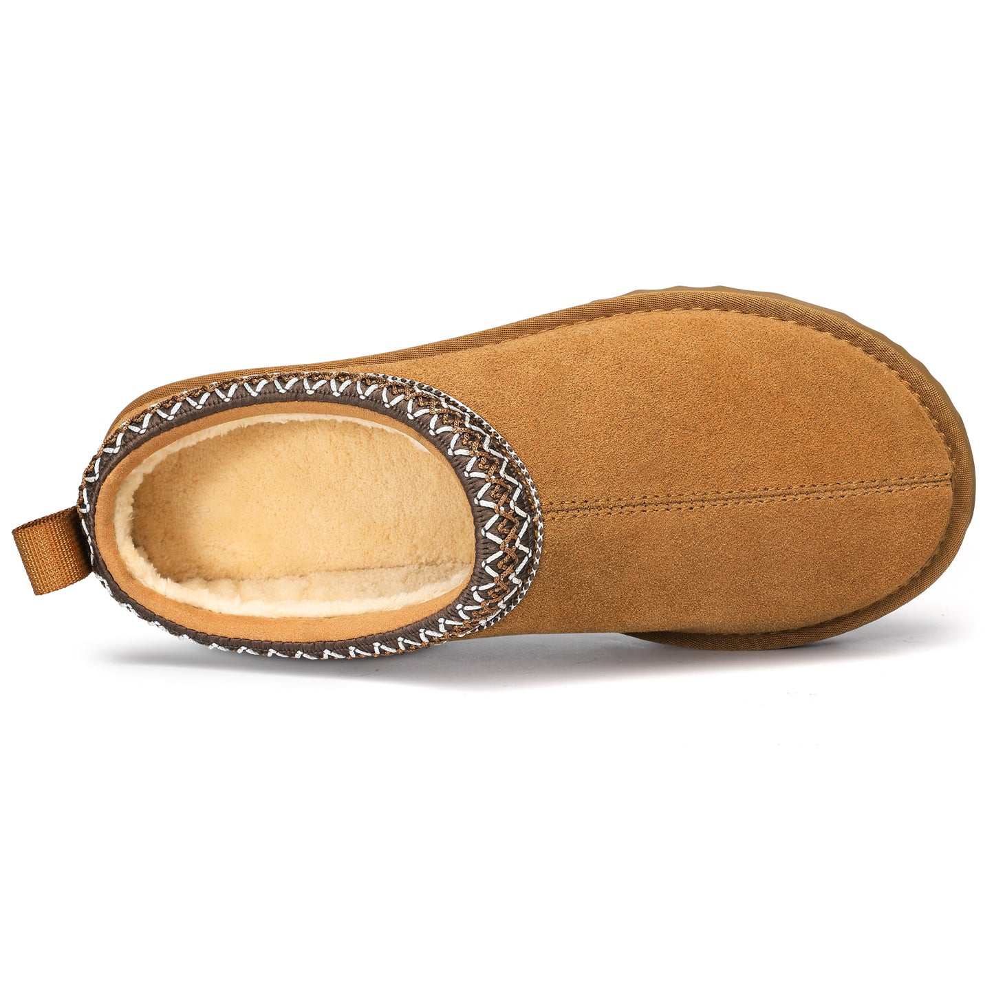 Comwarm Genuine Suede Fuzzy Slippers for Women Winter Warm House Shoes Cozy Mini Boots for Indoor Outdoor