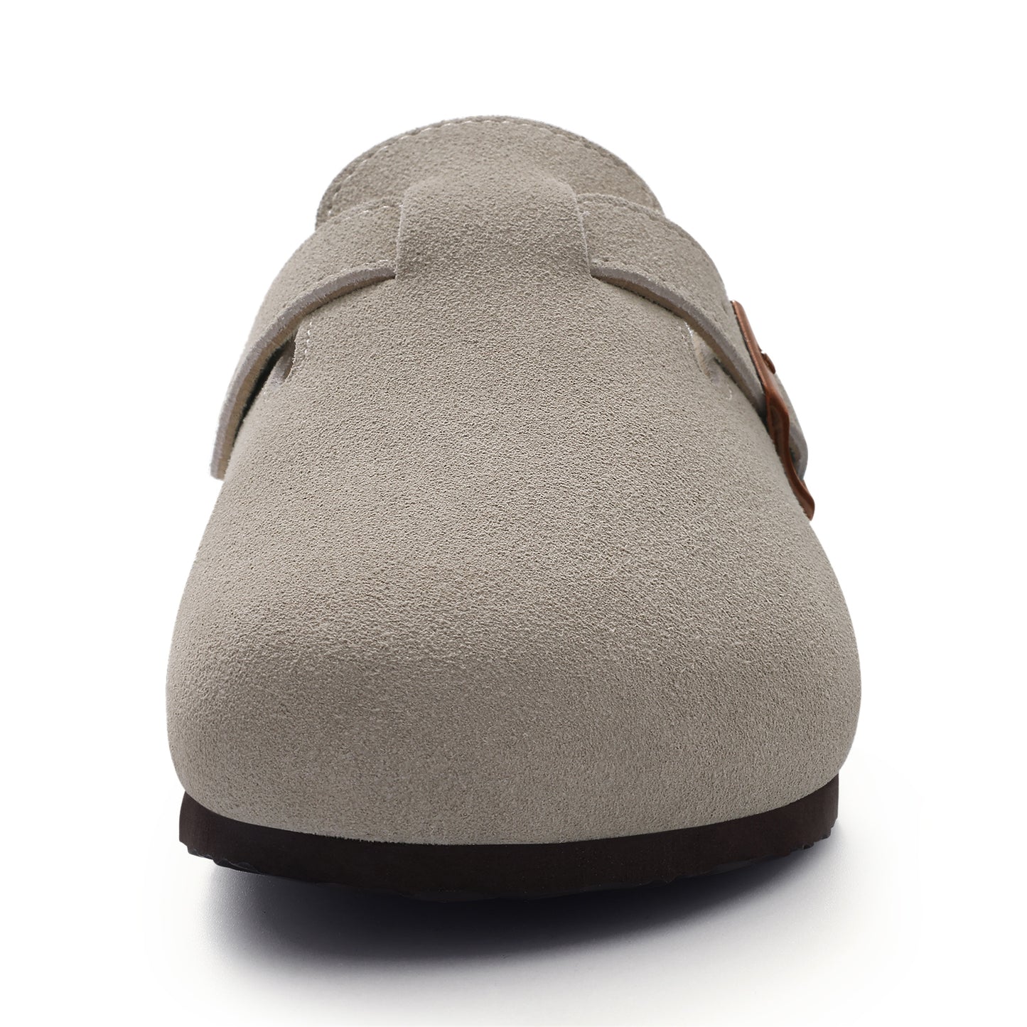 KIDMI Genuine Suede Clogs for Women Men Cork Footbed Sandals Leather Mules Potato Shoes with Arch Support