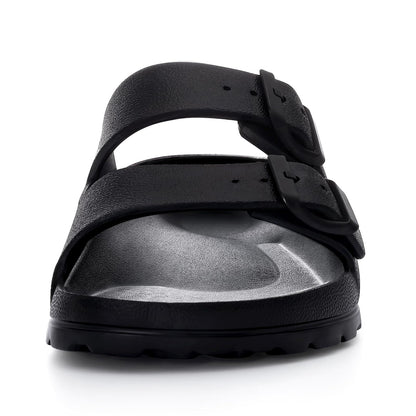 shevalues Women's Comfort Sandals with Medium Arch Support Double Buckle Adjustable EVA Slides for Summer Beach