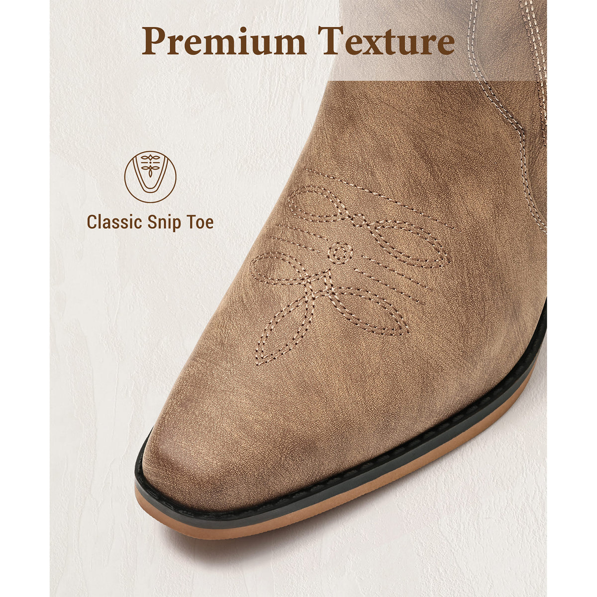 Litfun Cowboy Boots for Women Wide Calf Embroidered Cowgirl Boots Pointed Toe Chunky Block Heel Western Boots