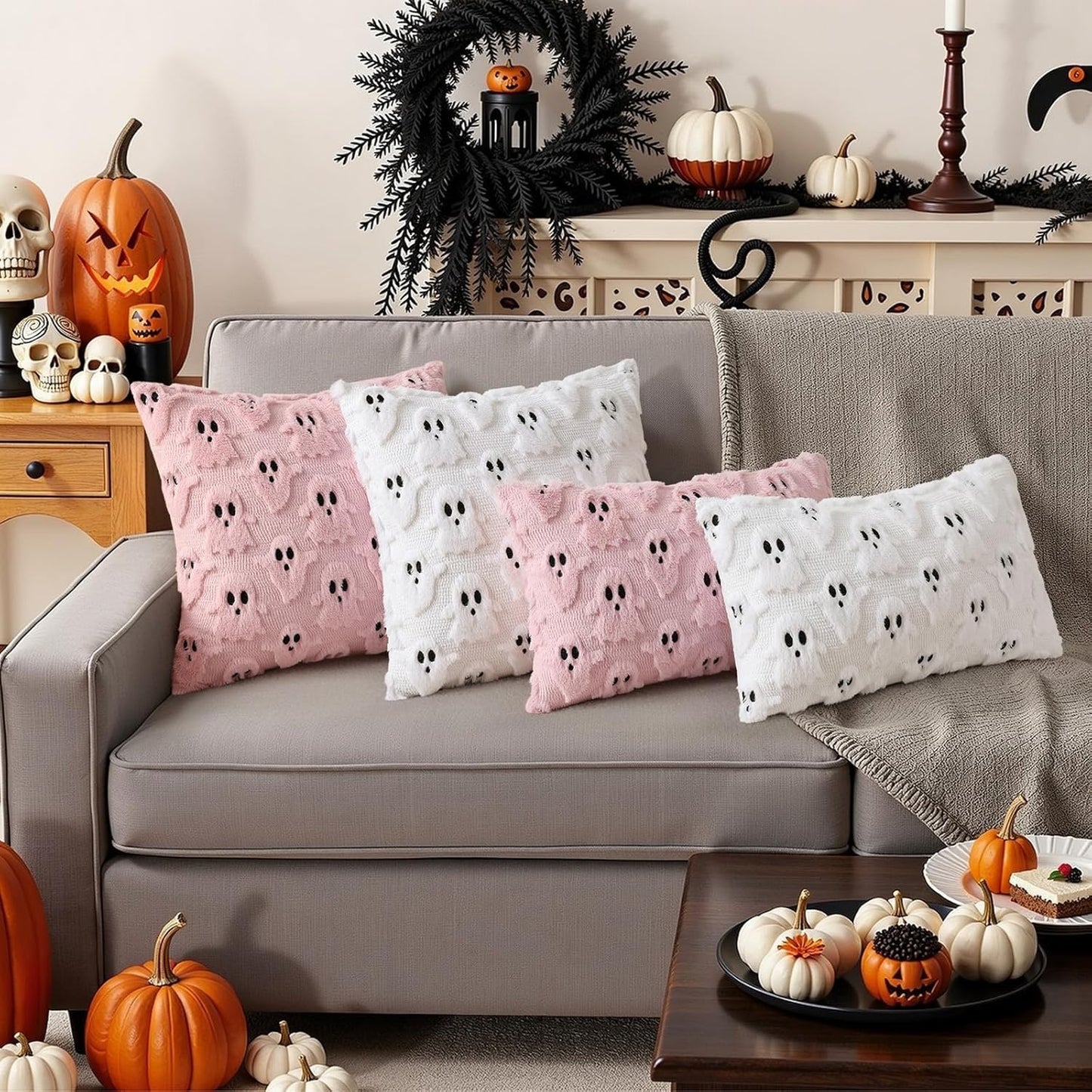 decorUhome Halloween Throw Pillow Covers 18x18 Pack of 2