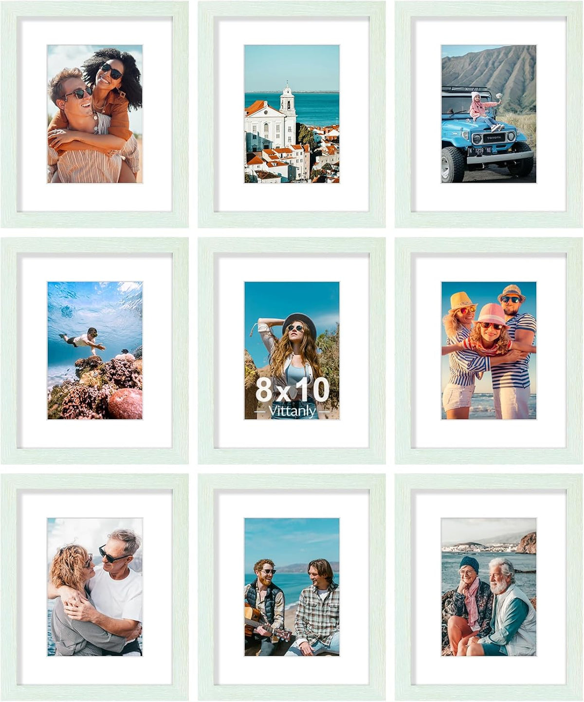 decorUhome 8x10 Black Picture Frame Set of 9
