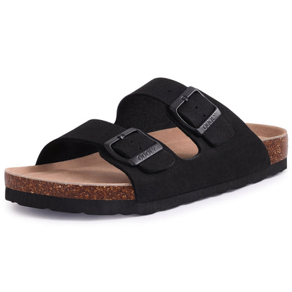 Litfun Women's Cork Footbed Slide Sandals