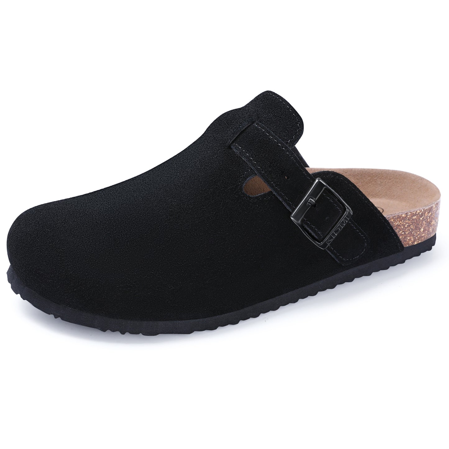 KIDMI Genuine Suede Clogs for Women Men Cork Footbed Sandals Leather Mules Potato Shoes with Arch Support