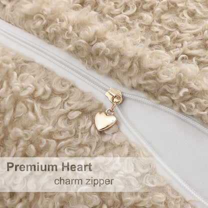 decorUhome 2 Pack Faux Fur Decorative Sherpa Throw Pillow Covers