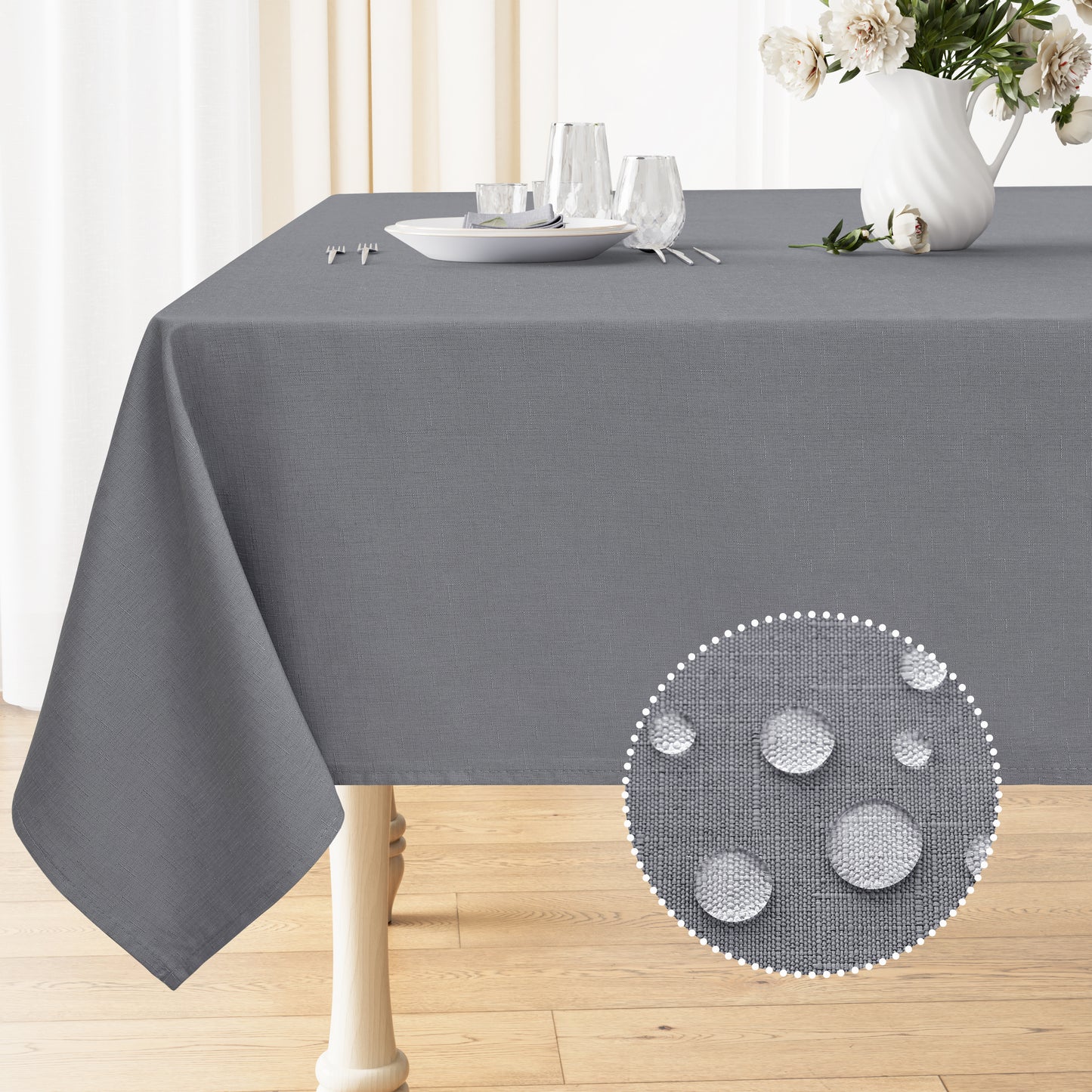 decorUhome Linen Rectangle Tablecloth