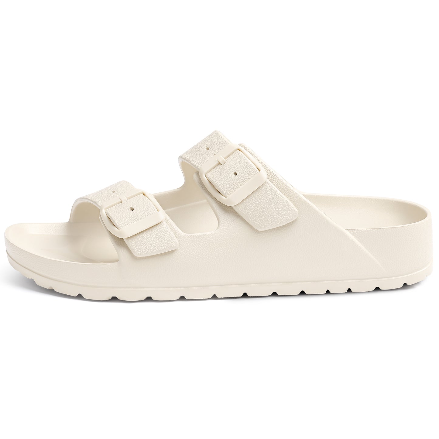 shevalues Women's Comfort Sandals with Medium Arch Support Double Buckle Adjustable EVA Slides for Summer Beach