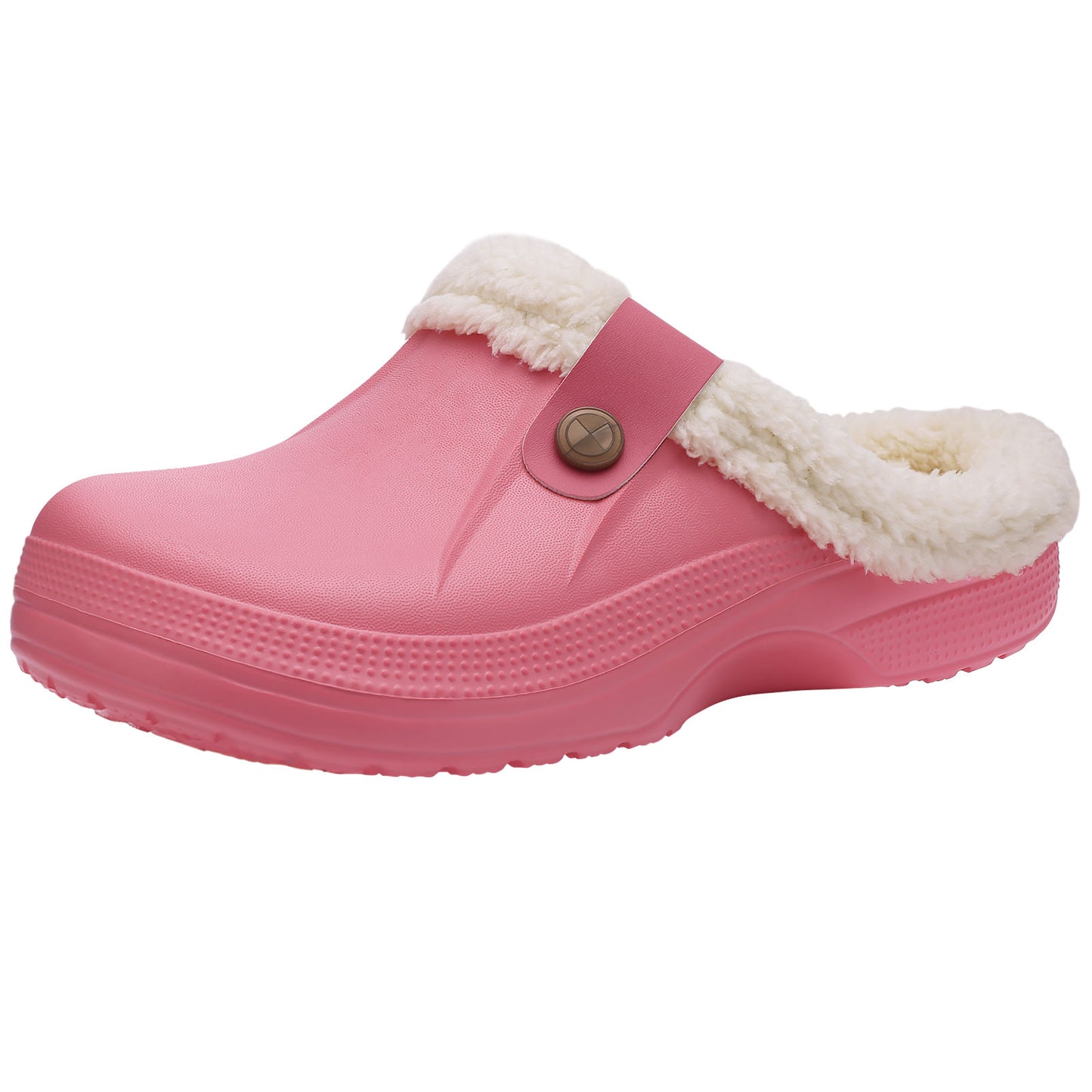 Crestar Classic Waterproof Fur Lined Clogs Shoes, Cozy Winter Fuzzy Slippers for Women Men Indoor Outdoor