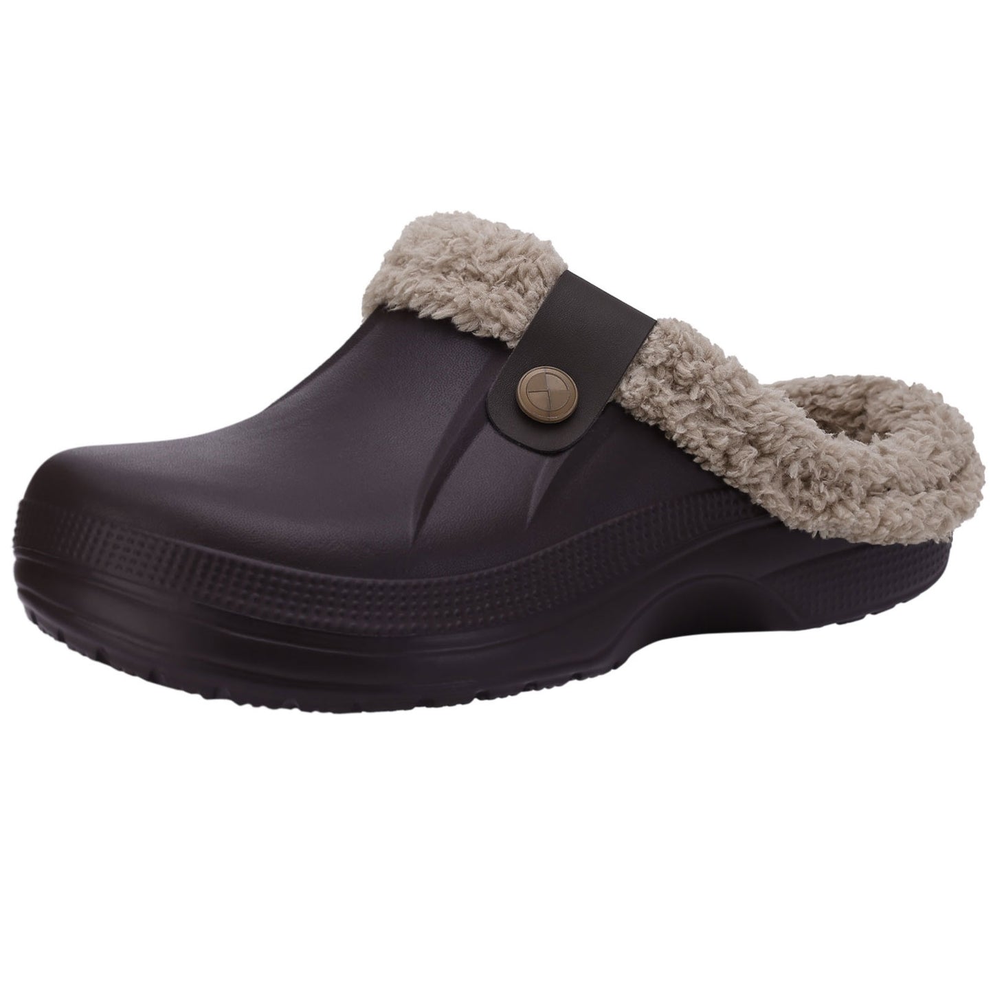 Crestar Classic Waterproof Fur Lined Clogs Shoes, Cozy Winter Fuzzy Slippers for Women Men Indoor Outdoor