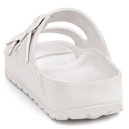 shevalues Women's Comfort Sandals with Medium Arch Support Double Buckle Adjustable EVA Slides for Summer Beach