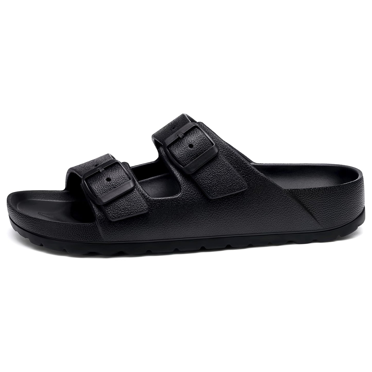 shevalues Women's Comfort Sandals with Medium Arch Support Double Buckle Adjustable EVA Slides for Summer Beach