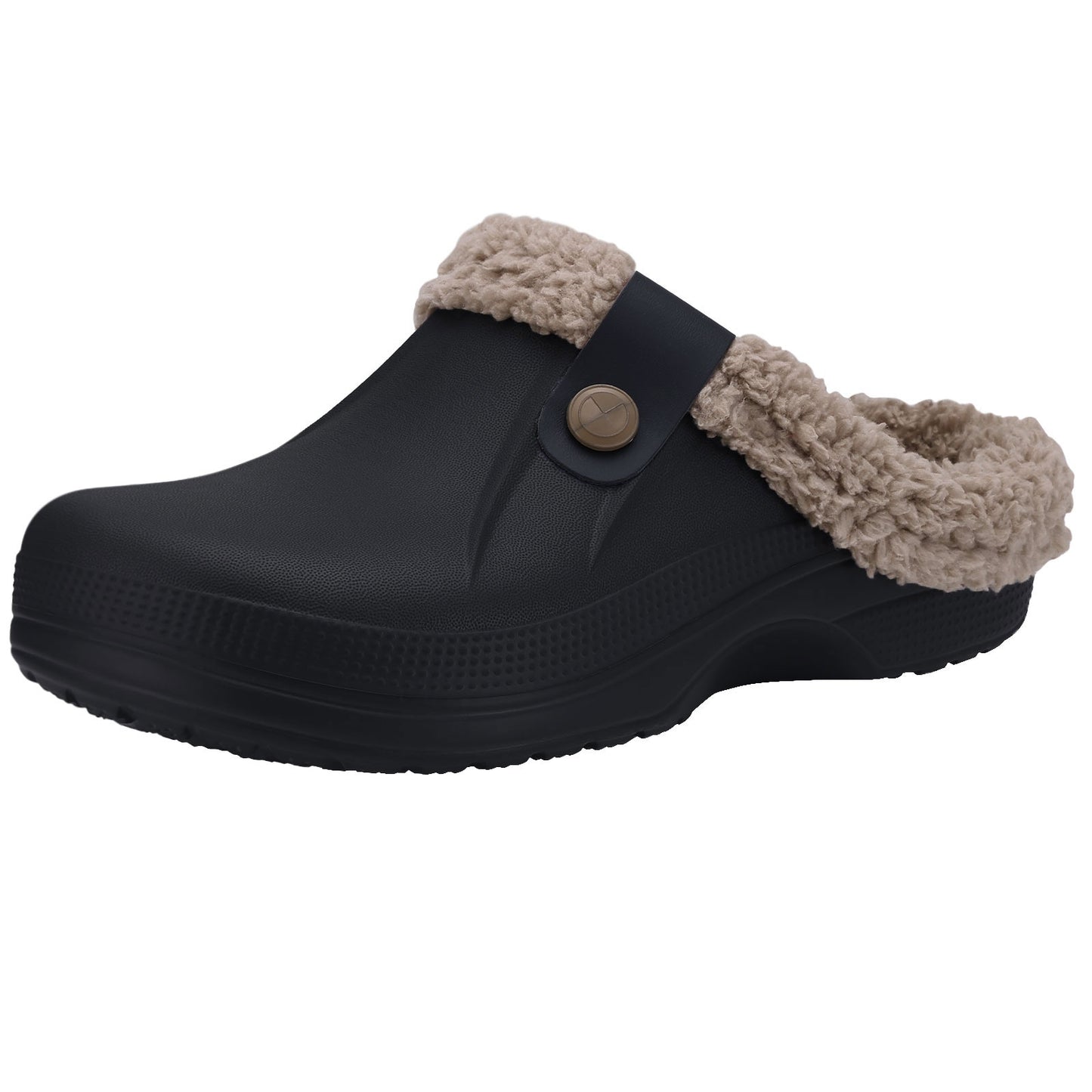 Crestar Classic Waterproof Fur Lined Clogs Shoes, Cozy Winter Fuzzy Slippers for Women Men Indoor Outdoor