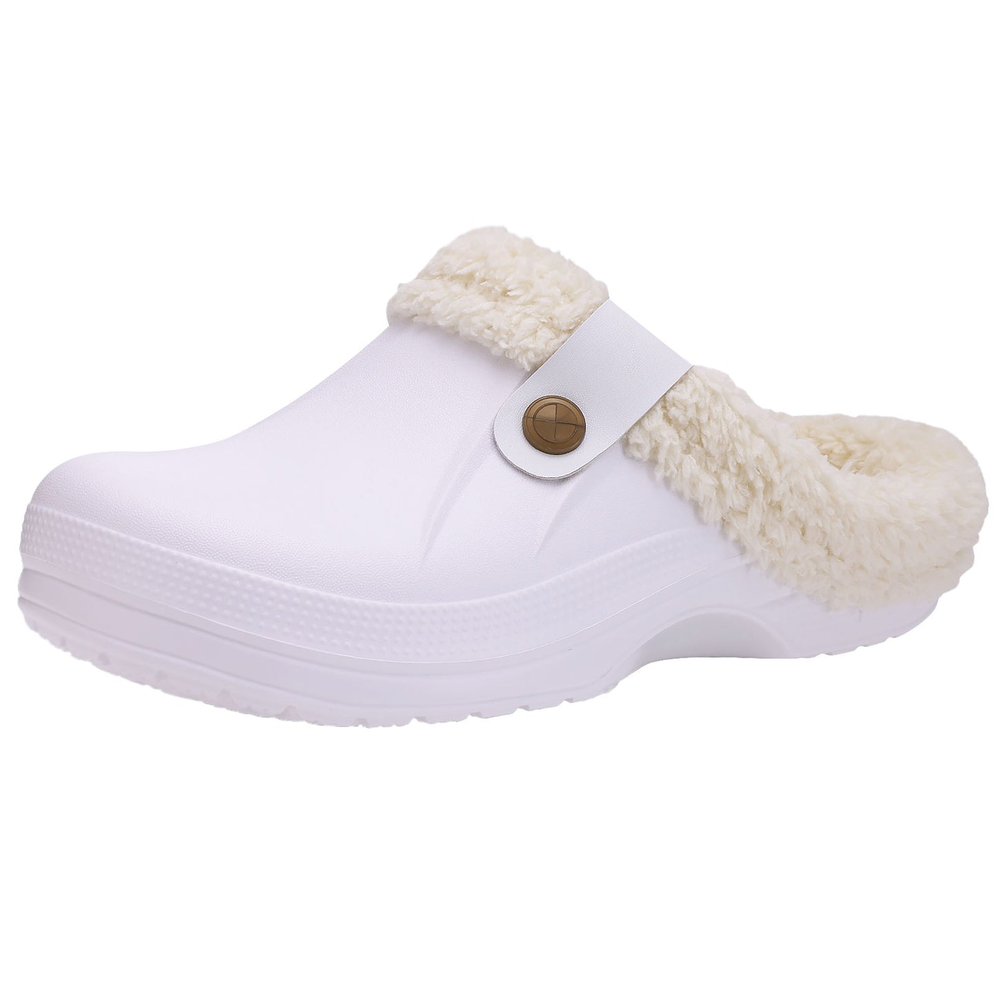 Crestar Classic Waterproof Fur Lined Clogs Shoes, Cozy Winter Fuzzy Slippers for Women Men Indoor Outdoor