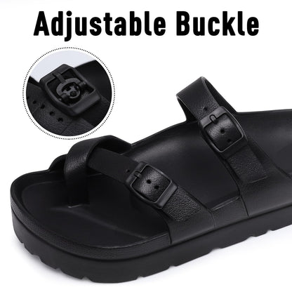 Goosecret Women's Platform Sandals with Arch Support Comfortable Foam Slides Summer Beach Sandals with Adjustable Buckle