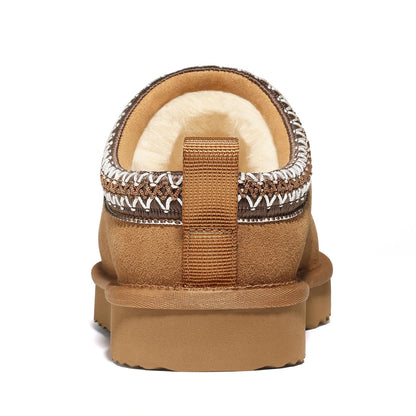 Litfun Women's Suede Fuzzy Slippers Winter House Shoes Cozy Mini Boots for Indoor Outdoor