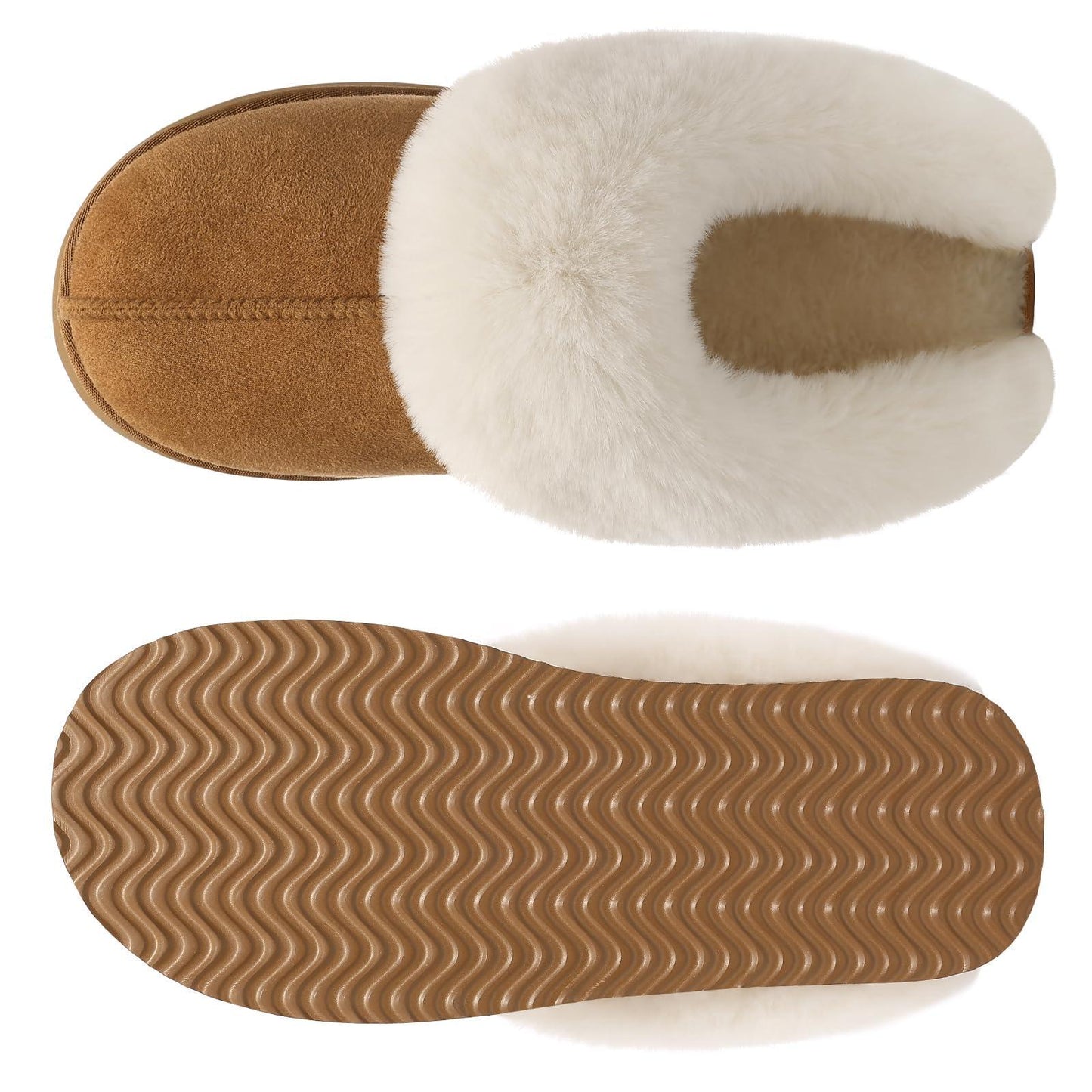 Comwarm Fuzzy Platform Slippers for Women Comfy Winter House Shoes with Memory Foam Indoor Outdoor