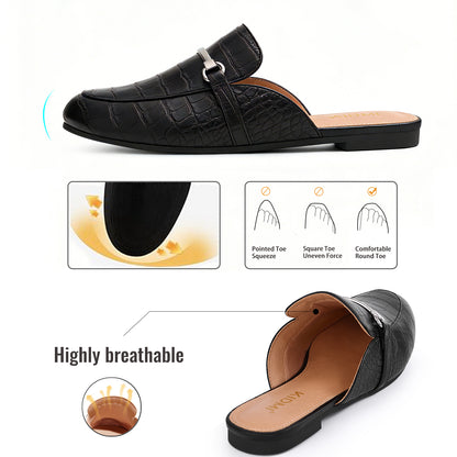 KIDMI Women's Buckle Mules Comfortable Dressy Flats Business Casual Loafers Slip On, Backless