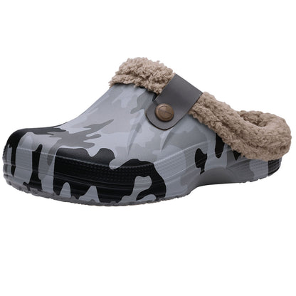 Crestar Classic Waterproof Fur Lined Clogs Shoes, Cozy Winter Fuzzy Slippers for Women Men Indoor Outdoor
