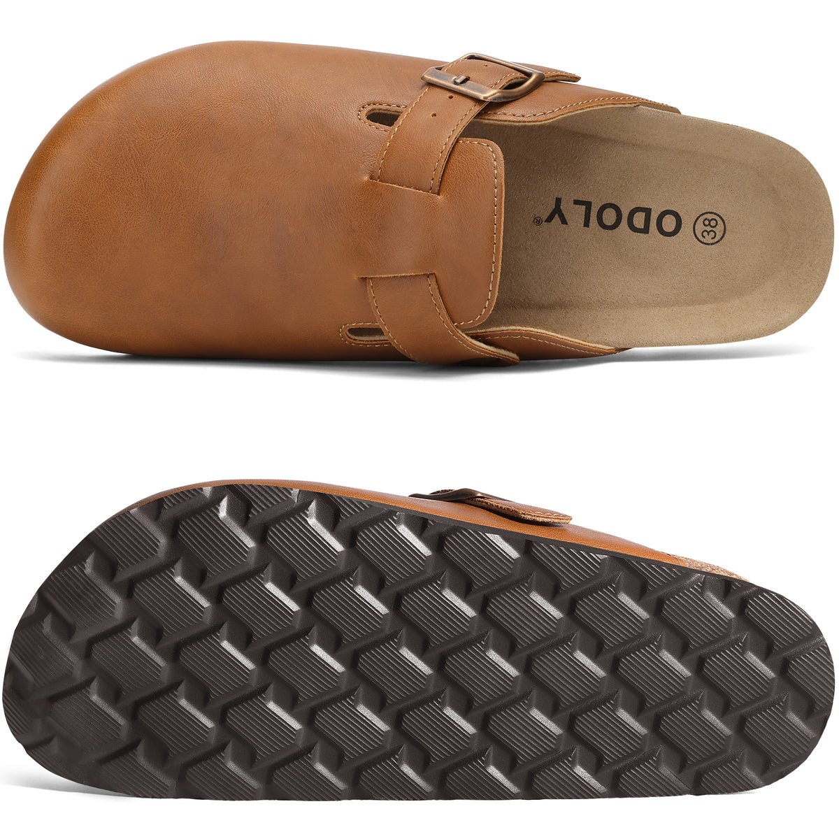 Comwarm Vegan Leather Clogs for Womens Mens, Cork Footbed Potato Slip On Shoes for Women with Arch Support
