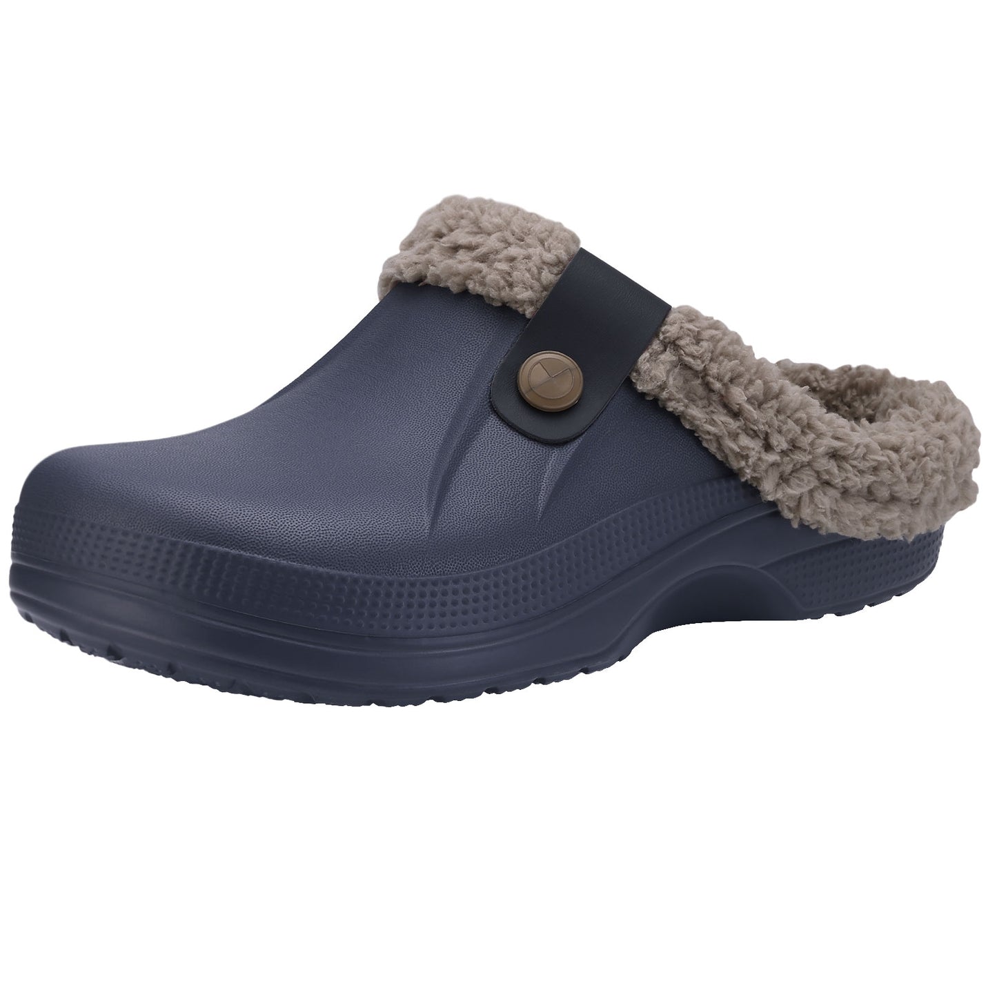 Crestar Classic Waterproof Fur Lined Clogs Shoes, Cozy Winter Fuzzy Slippers for Women Men Indoor Outdoor
