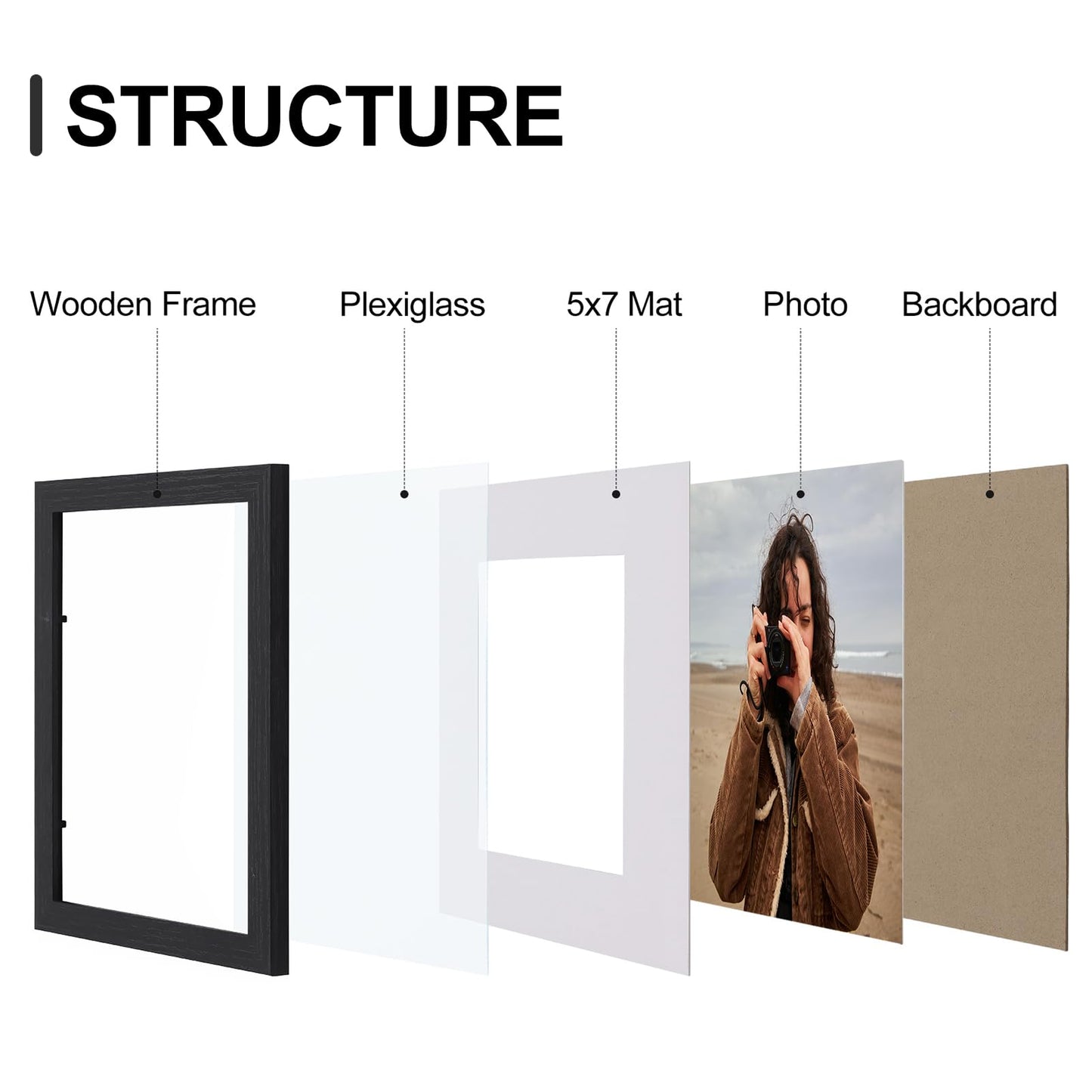 decorUhome 8x10 Black Picture Frame Set of 9