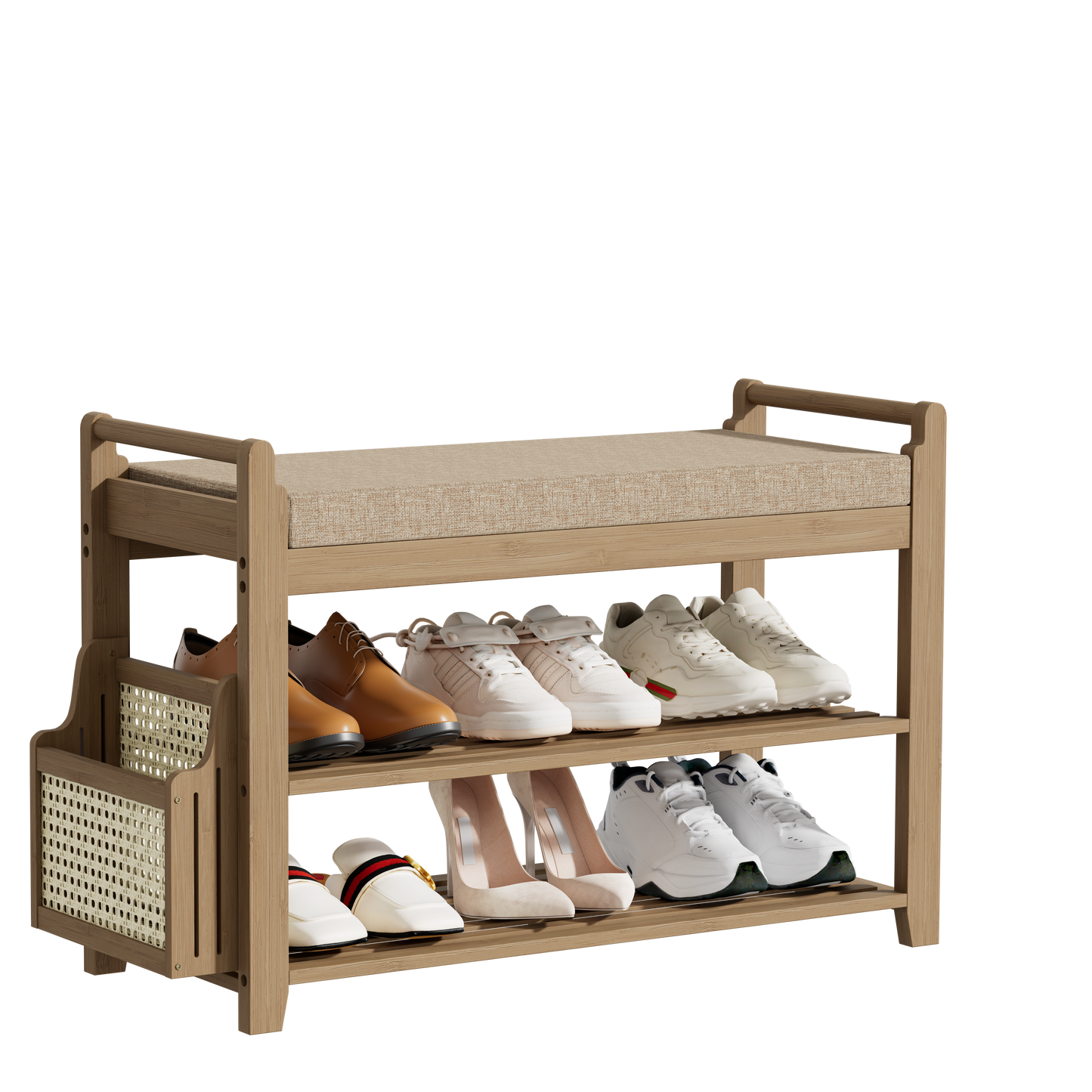 Smiry Shoe Bench with Cushion Foam Padded Seat