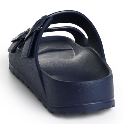 shevalues Women's Comfort Sandals with Medium Arch Support Double Buckle Adjustable EVA Slides for Summer Beach